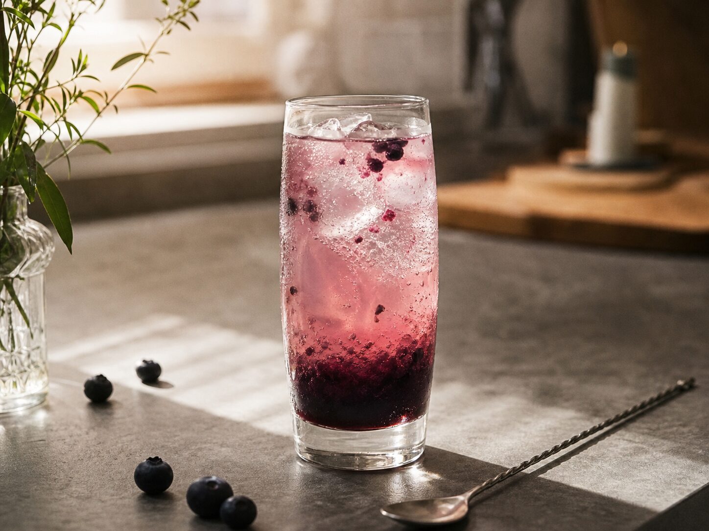 Blueberry sparkling tea